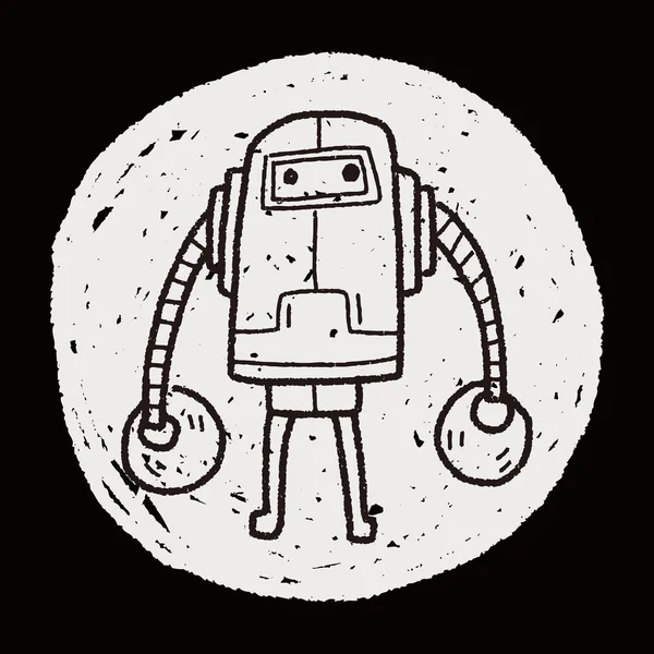 Robot doodle — Stok Vektör