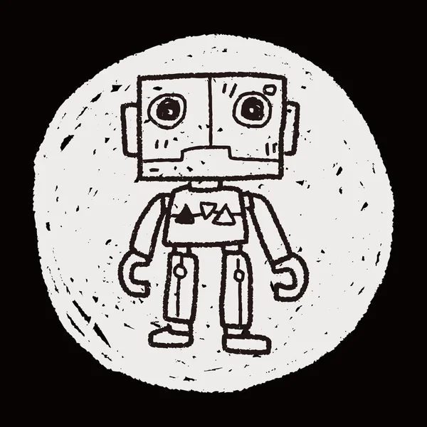 Robot doodle — Stok Vektör