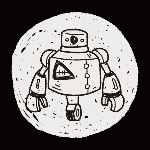 Robot doodle — Stok Vektör