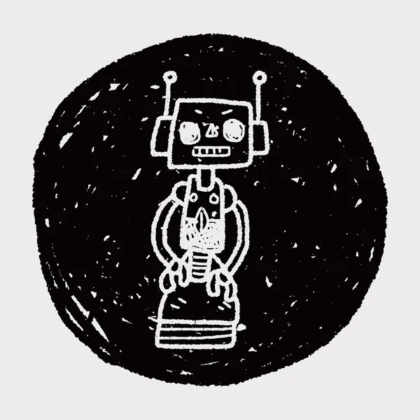 Robot doodle — Stok Vektör