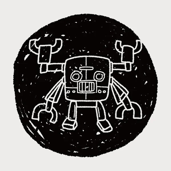 Robot doodle — Stok Vektör