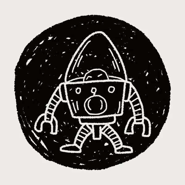 Robot doodle — Stok Vektör