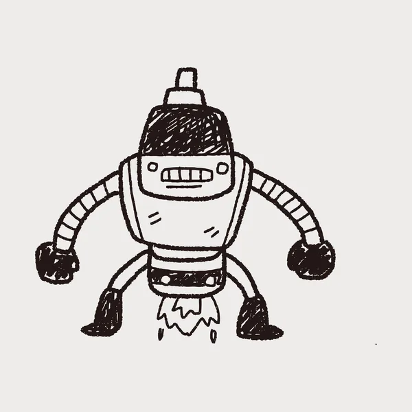 Robot doodle — Stockový vektor