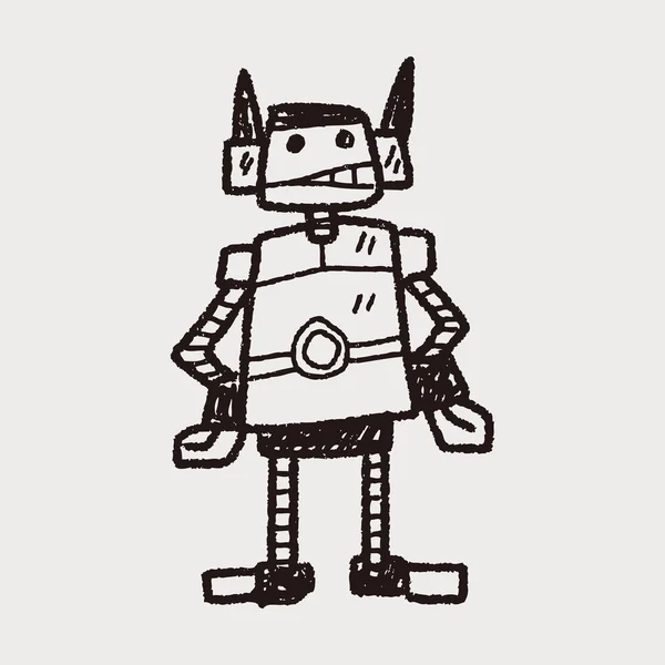 Robot doodle — Stockový vektor