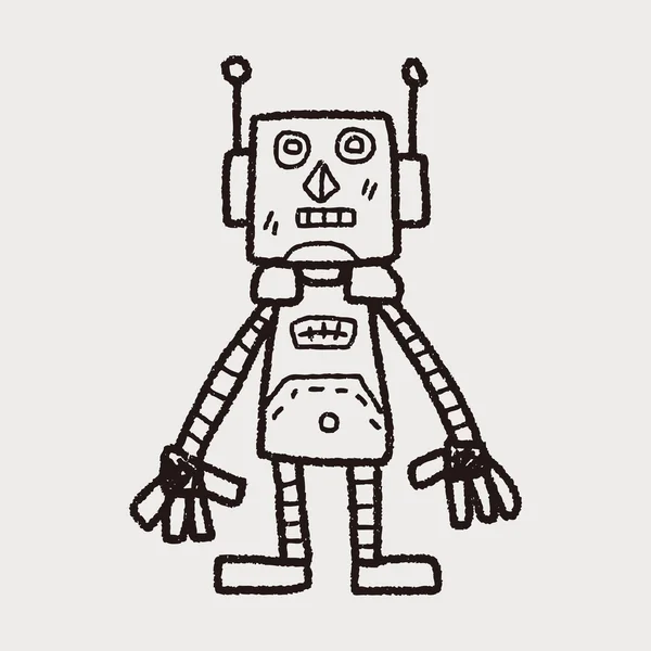 Robot doodle — Stok Vektör