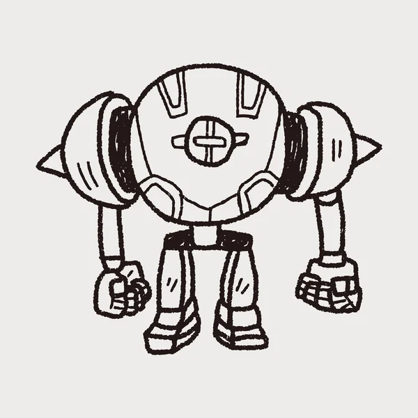 Robot doodle — Stockový vektor