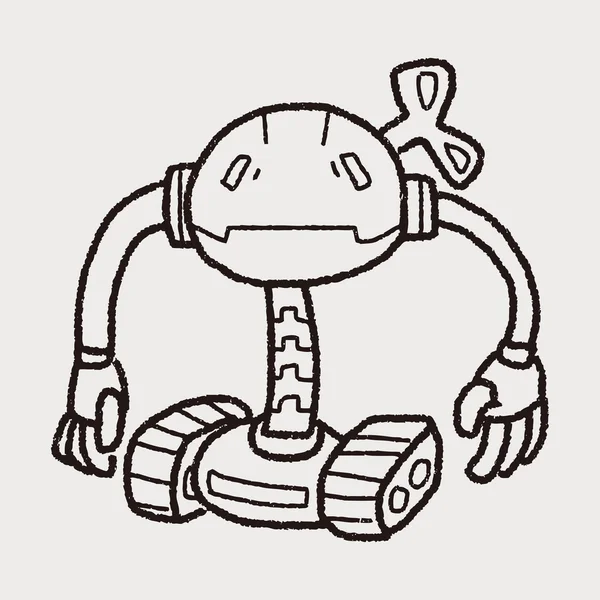 Robot doodle — Stok Vektör