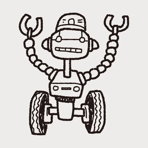 Robot doodle — Stok Vektör