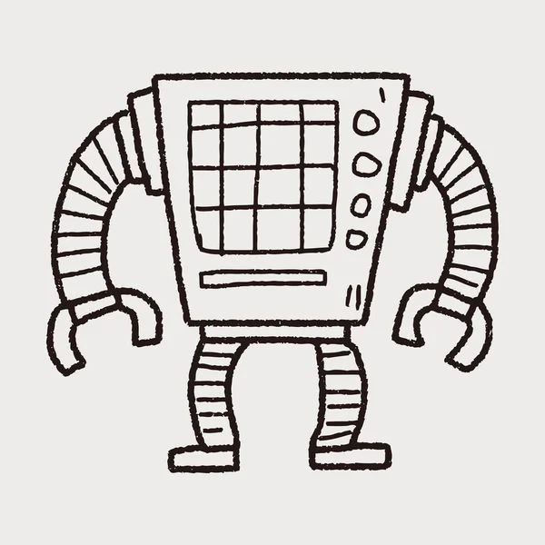 Robot doodle — Stockový vektor