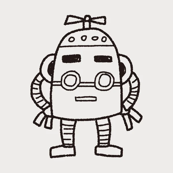 Robot doodle — Stok Vektör