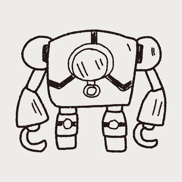 Robot doodle — Stockový vektor