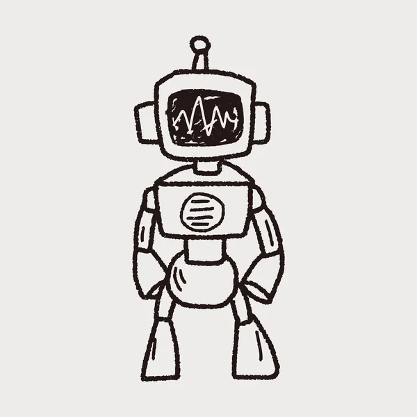 Robot doodle — Stockový vektor