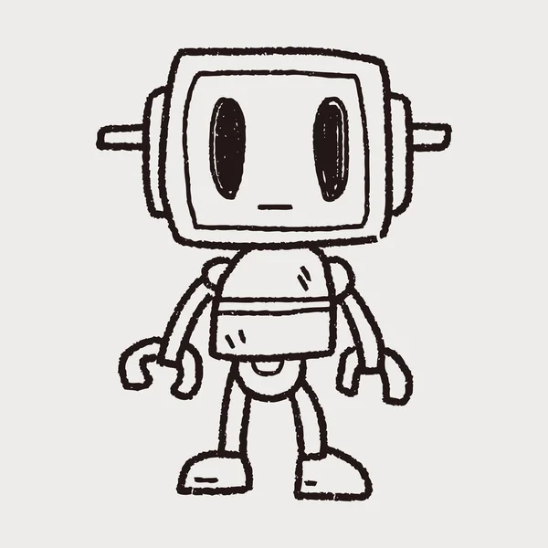 Robot doodle — Stok Vektör