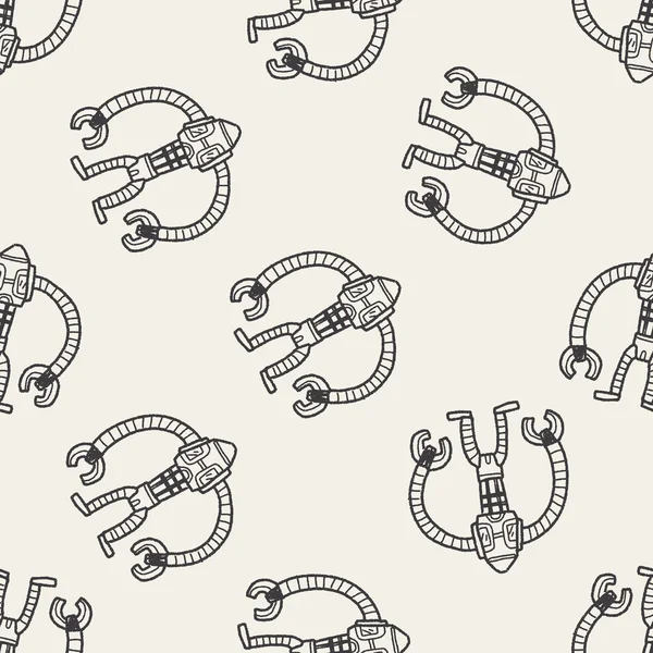 Robot doodle fond de motif sans couture — Image vectorielle