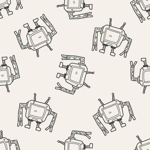 Robot doodle naadloze patroon achtergrond — Stockvector