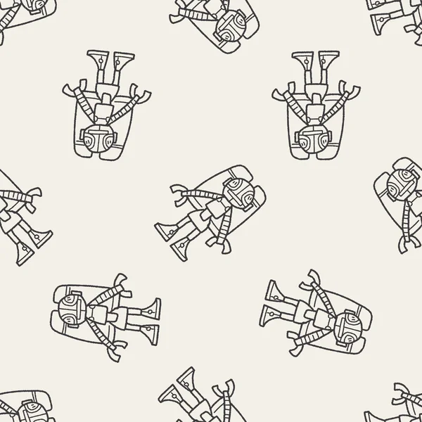 Robot doodle fond de motif sans couture — Image vectorielle