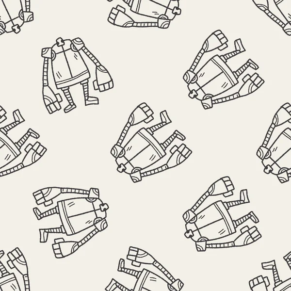 Robot doodle seamless pattern background — Stock Vector