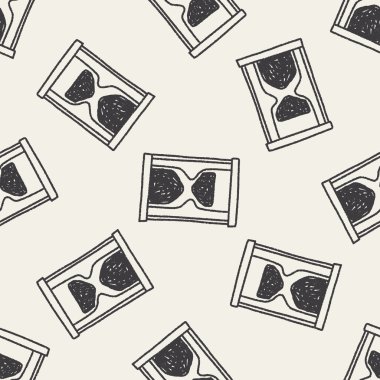 zaman doodle Dikişsiz desen arka plan