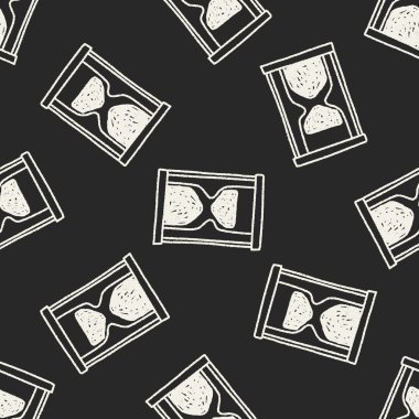 zaman doodle Dikişsiz desen arka plan