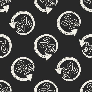 zaman doodle Dikişsiz desen arka plan