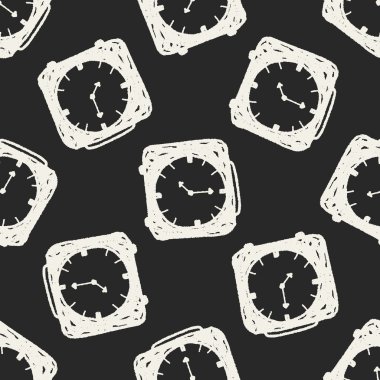 zaman doodle Dikişsiz desen arka plan