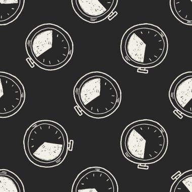 zaman doodle Dikişsiz desen arka plan