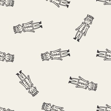 Prens doodle Dikişsiz desen arka plan