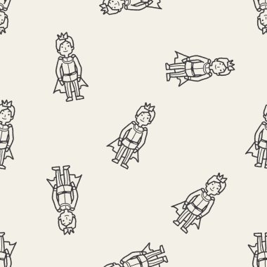 Prens doodle Dikişsiz desen arka plan