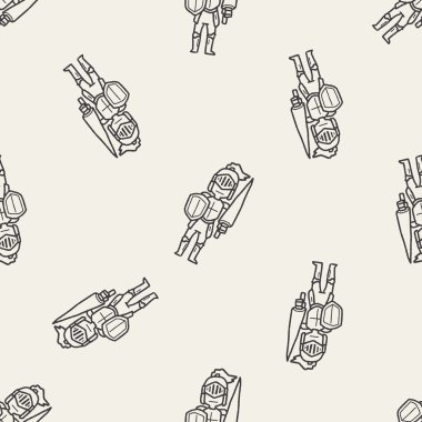 Şövalye doodle Dikişsiz desen arka plan