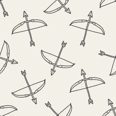 ok ve yay doodle Dikişsiz desen arka plan