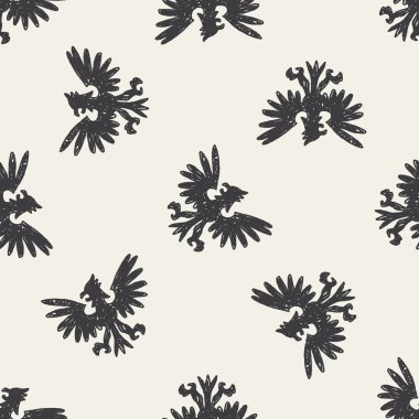 Kartal doodle Dikişsiz desen arka plan