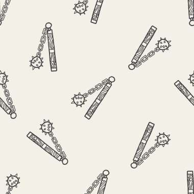 demir topuz doodle Dikişsiz desen arka plan