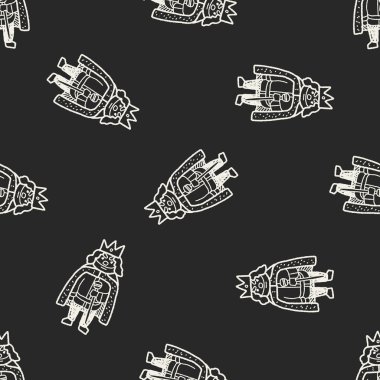 Kral doodle Dikişsiz desen arka plan
