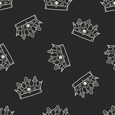 taç doodle Dikişsiz desen arka plan