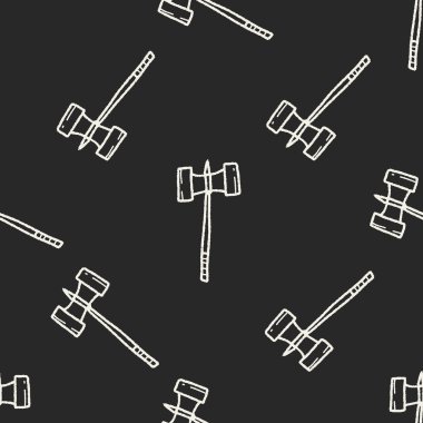 Doodle Dikişsiz desen arka plan çekiç