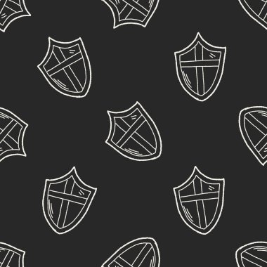 kalkan doodle Dikişsiz desen arka plan