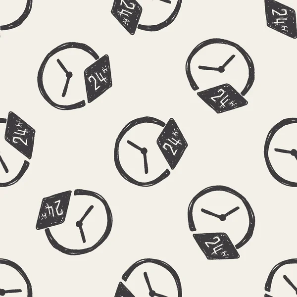 Time doodle seamless pattern background — Stock Vector