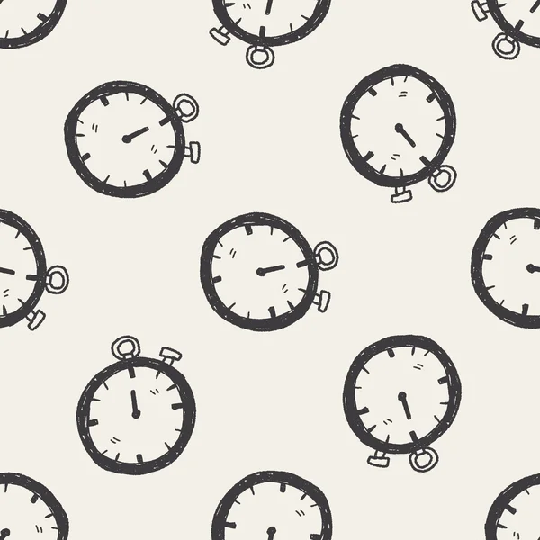 Time doodle seamless pattern background — Stock Vector