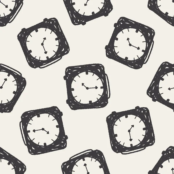 Time doodle seamless pattern background — Stock Vector