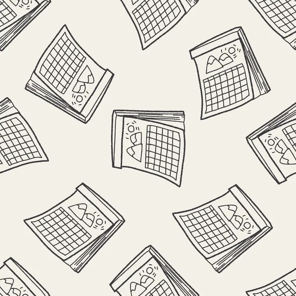 Kalender doodle naadloze patroon achtergrond — Stockvector