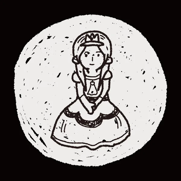 Princesse doodle — Image vectorielle