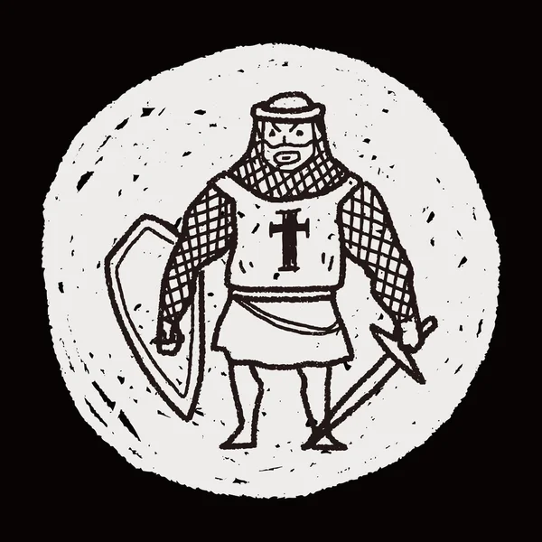 Cavaleiro doodle —  Vetores de Stock