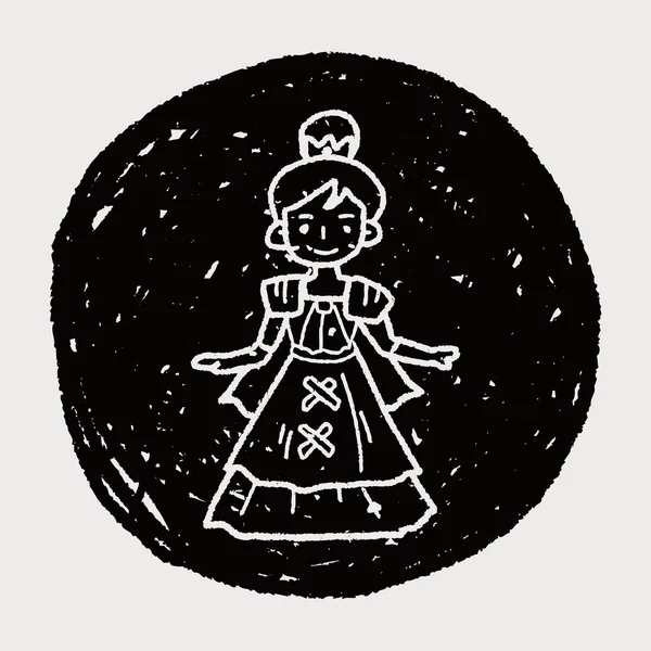 Doodle princesa — Vetor de Stock