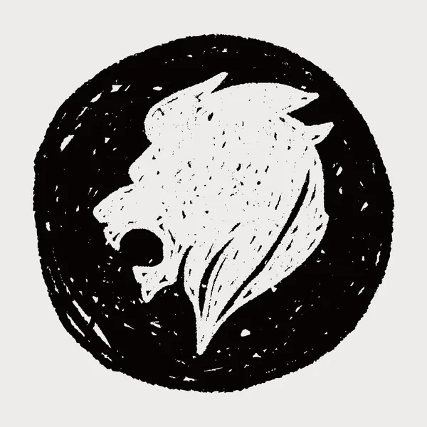 Lion royal doodle — Image vectorielle