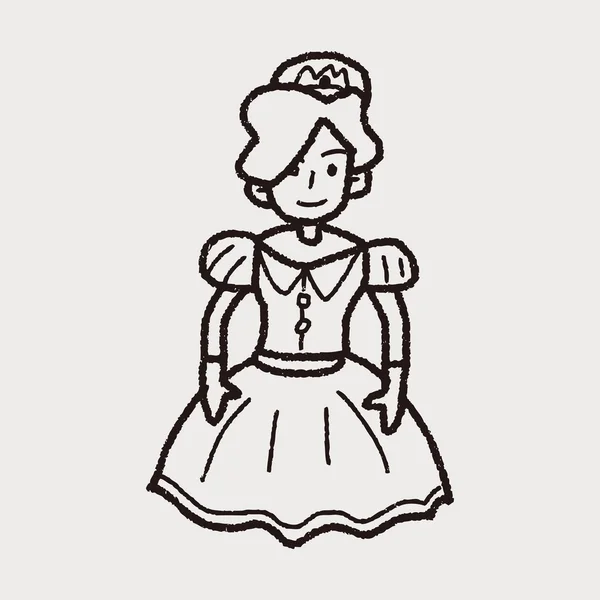 Princesse doodle — Image vectorielle