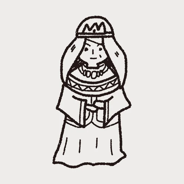 Kraliçe doodle — Stok Vektör