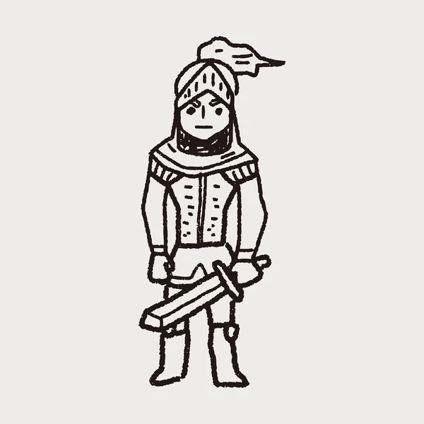 Cavaleiro doodle —  Vetores de Stock
