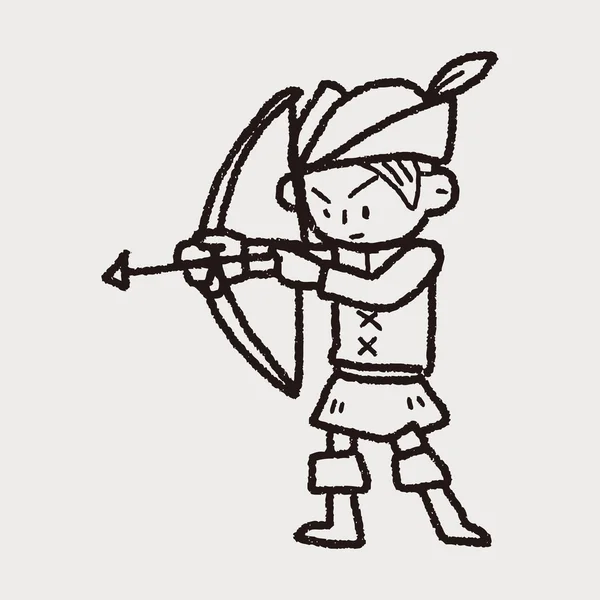 Archer doodle — Stockvector