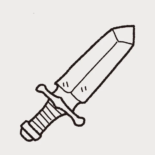 Doodle de espada — Vetor de Stock