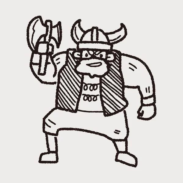 Viking doodle — Stok Vektör